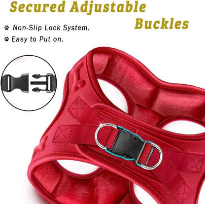 Comfort fit Step-in Dog & Puppy Harness - Comfortable All Weather Dog Vest Harness: Adjustable, Soft Padded, Easy to Put-on for Small, Medium-Sized Dogs.