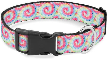 Watercolor Rainbow Swirl Dog Collar Soft Pet Collars for Small Medium Large Breed Dogs Cats Puppy Kitten Terrier
