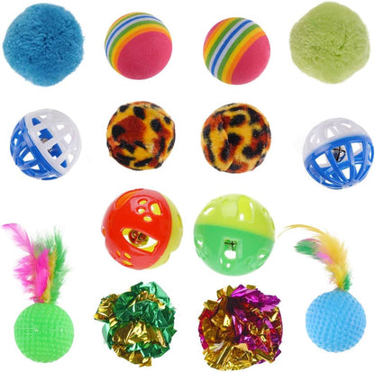 QBSM Cat Christmas Plaid Pet Paw Stockings with 26 Pcs Cat Toys for Cats and Kitten