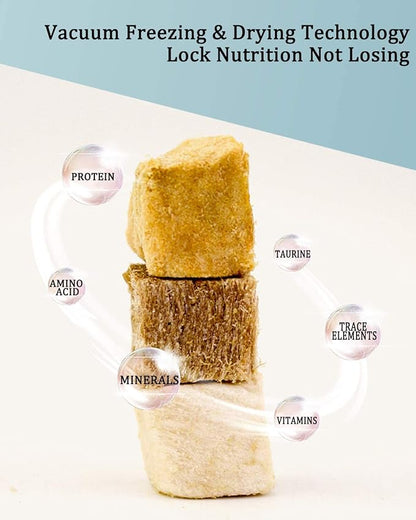 3 in 1 Meat Turtle Food - Chicken & Duck & Fish Meat Natural Freeze Dried Human-Grade Turtle Treats (8 OZ)