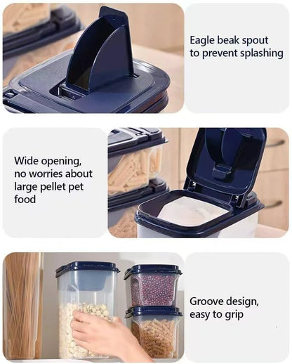 3L/100oz Bird Seed Storage Container,Bird Food Container with Pour Spout,Bird Seed Dispenser,Holds up to 3~4Lbs-Easy Grip and Fill Bird Feeders-Ideal for Storing Sunflower Seed