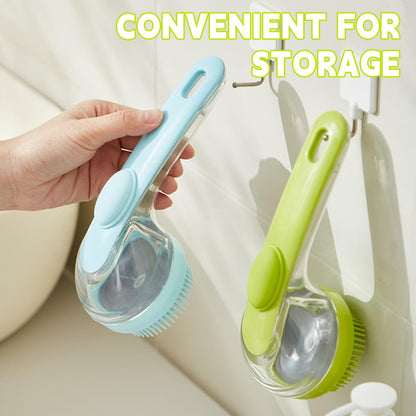 Pet Bath Brush,Dog Shampoo Brush Bubble Maker,New 2 in 1 Dog Bath Brush with Built-in Shampoo Dispenser,Bathing Dog Grooming Massage Brush for Showering Long and Short Haired Dogs and Cats(yellow)