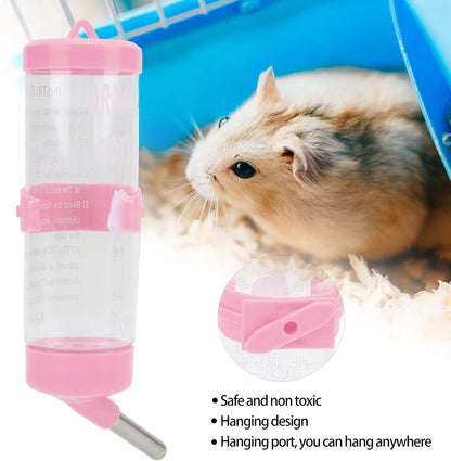 Hamsters Water Bottle, Automatic No Drip Hanging Water Feeder Dispenser for Small Animals Guinea Pig Rat Rabbit Dwarf Gerbil Chinchilla(125ML)