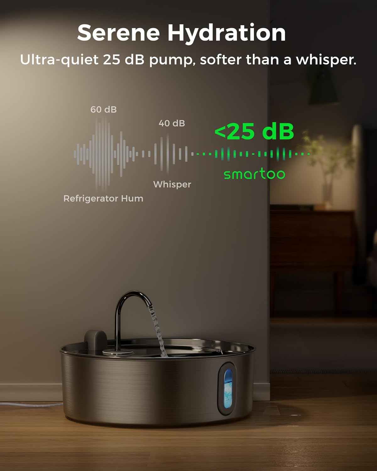 Dog Water Fountain for Large Dogs 7L/236oz Stainless Steel Dog Water Bowl Dispenser Automatic Pet Water Fountain with Deeper Drinking Area, Multi-Filtration Pet Fountain with Ultra-Quiet Pump