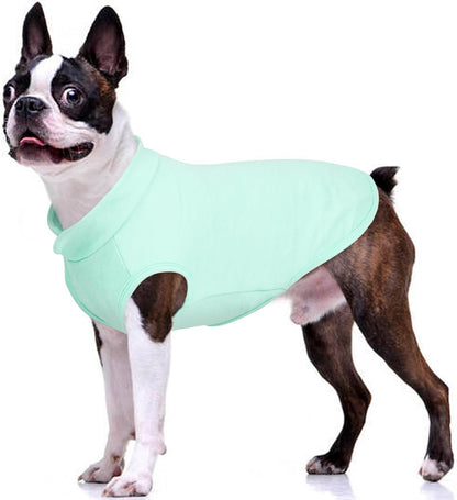 FUAMEY Dog Fleece Vest for Large Dogs,Warm Stretchy Dog Sweatshirts Pullover with Leash Hole Dogs Sweater Soft Pet Turtleneck Cozy Pet Vest Lightweight Sleeveless Blue L