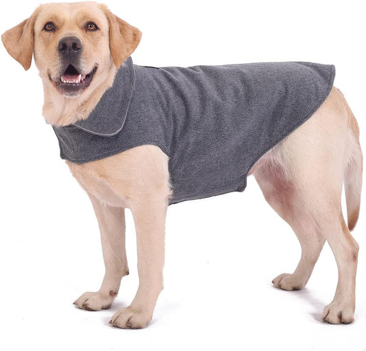 Fleece Dog Coat Pet Jacket Reflective for Cold Weather for Extra Large to Small Pets(Grey,XS)