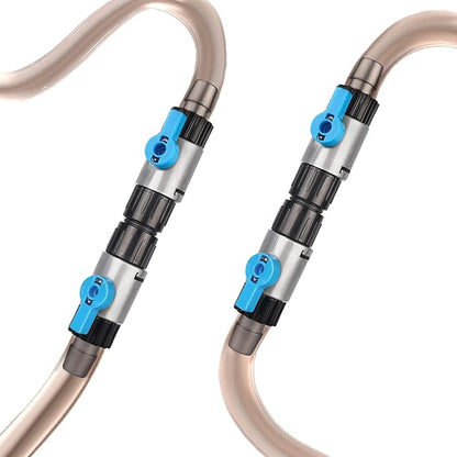 LANDEN Double Tab Connector for Aquarium, Canister Filter Hose Connector, Fish Tank Water Flow Control, Quick Release Valve-16/16X2pcs