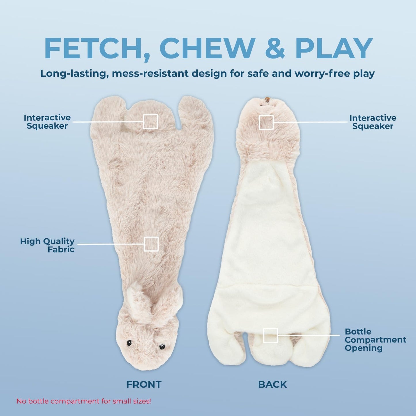 Best Pet Supplies Squeaky Dog Toys with Soft Durable Fabric for Small, Medium and Large Pets Interactive Toy for Indoor Play, Supports Active Biting and Play - Hare, Small