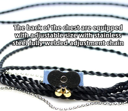 Squirrel Chipmunk Traction Rope Strap Anti-Biting Chain Rope, Small Animal Walking Collar Harness with Lead Leash for Hamster Gerbil Rat Mouse Ferret Chinchilla (Yellow)