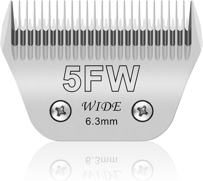 5FW Pet Dog Grooming Detachable Wide Blades,Compatible with Andis,Oster A5,Wahl KM10 Clippers,Cut Length 1/4"(6.3mm)