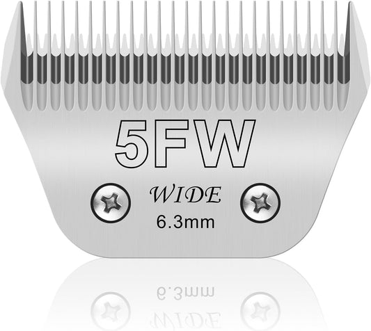 5FW Pet Dog Grooming Detachable Wide Blades,Compatible with Andis,Oster A5,Wahl KM10 Clippers,Cut Length 1/4"(6.3mm)