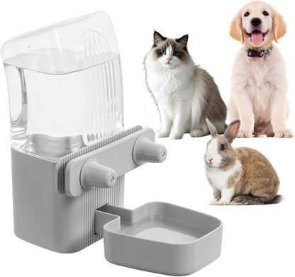 Kenond 50 oz Rabbit Water Dispenser,Gravity Dog Water Bowl Dispenser for Cage,Auto Water Bottle for Ferret,Cat,Dog and Other Animals, Compatible with Widemouth Cages, Wire Cages and Crates(Gary)