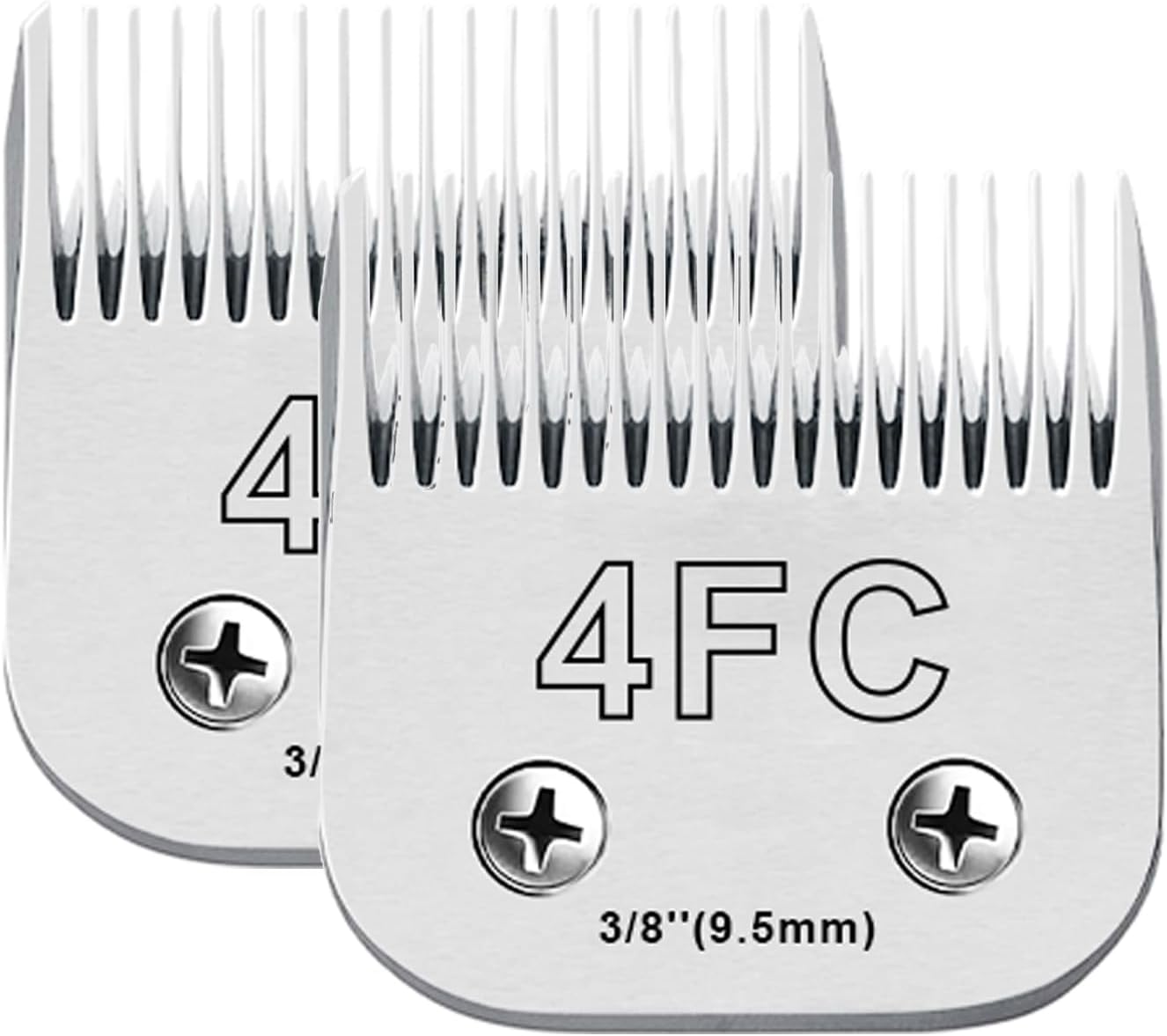 2PCS 4FC Blades Dog Grooming Blades Compatible with Andis Dog Clippers,Dog Clipper Blades Compatible with Oster A5,Wahl km10 Dog Clippers for Animal Dog Cat Horse,Stainless-Steel Blade Sharp