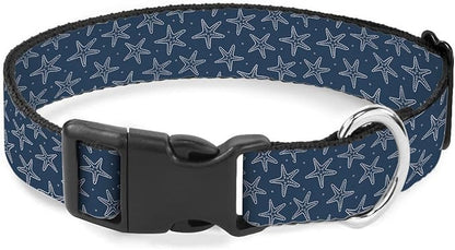 Navy Blue Starfish Sea Pet Collar Cat Dog Neck Strap Quick Release Buckle Adjustable Female Male Puppy Corgi