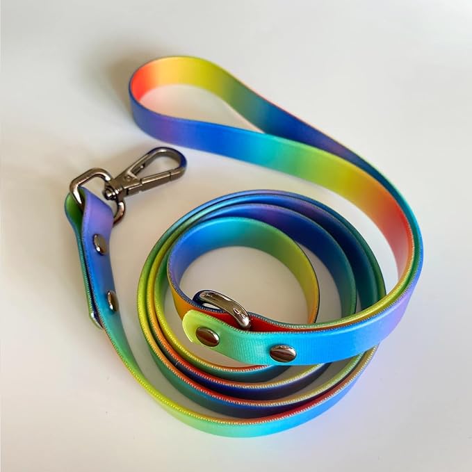 Waterproof Dog Leash and Collar Set for Small Dogs Short Rope Rubber Silicone Nylon Adjustable Odor Proof Pet Dog Walking Leash Collars