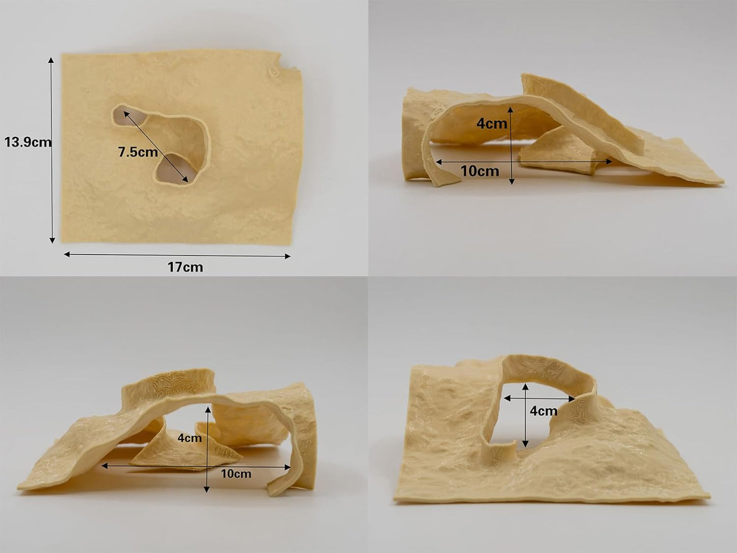 Reptile and Shrimp Hide Cave, 3D Printed Aquarium Decor for Bearded Dragon Snake, Fish Tank Accessories Terrarium Corner Shelter (White, one Size)