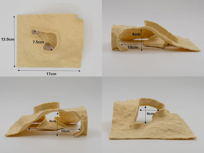 Reptile and Shrimp Hide Cave, 3D Printed Aquarium Decor for Bearded Dragon Snake, Fish Tank Accessories Terrarium Corner Shelter (White, one Size)