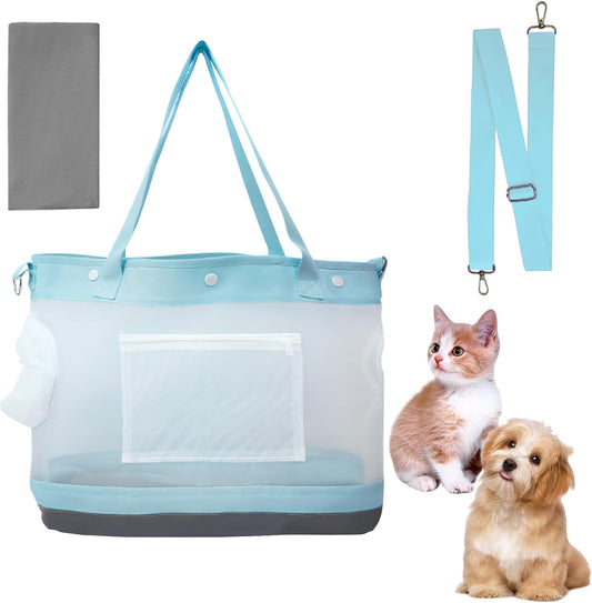 Dog Purse Carrier for Small Dogs, Cats - Dog Carrier Purse for Small Animals up to 22lbs, Collapsible Breathable Pet Carrier Sling for Outing Travel Vet-Light Blue