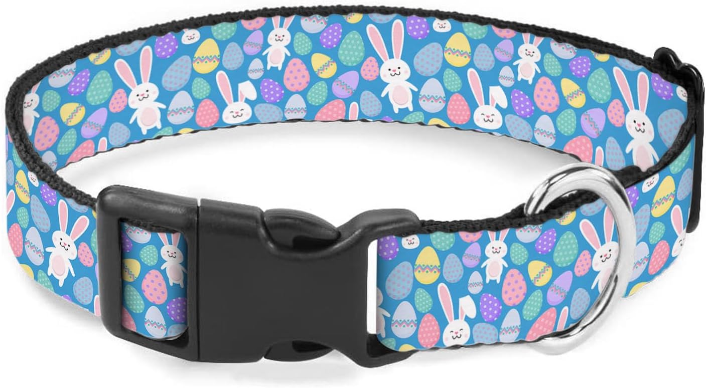 Easter Rabbit Bunny Colorful Eggs Dog Collars Soft Adjustable Collar Strap for Small Medium Large Dogs Cats Pet