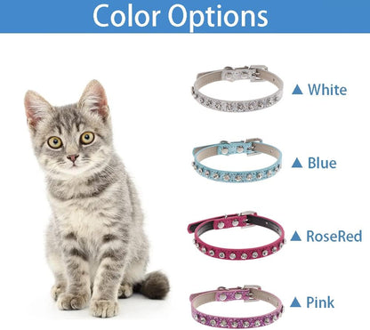 Cat Collar Rhinestone Bling Cute Cat Collars Accessories for Pet Collars Adjustable Ideal for Girl Cats Male Cats(Gold)