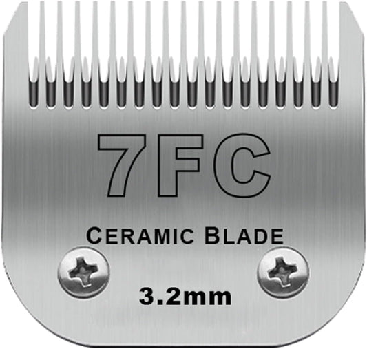 Detachable Pet Dog Clipper Blades, Compatible with Size-7FC Cut Length 1/8"(3.2mm), Most Oster A5, KM Series Clippers,Made of Stainless Steel Blade 1Pack