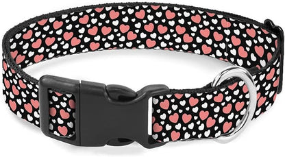 White Pink Love Heart Pet Collar Cat Dog Neck Strap Quick Release Buckle Adjustable Female Male Puppy Corgi