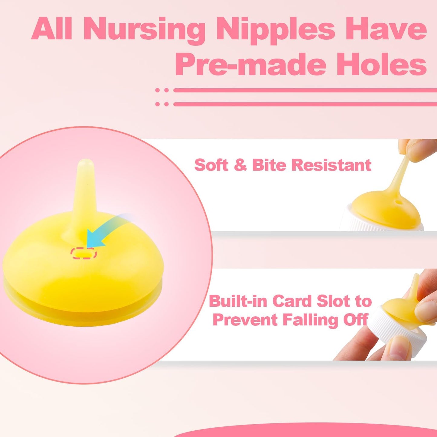 Kitten Bottle Feeding kit with Feeding Nipple and Syringe, Soft Silicone Nursing Pet Feeding Bottle, Ventilation Valve Resistant Tearing for Small Puppies, Kittens, Rabbit (M Nipple-Yellow)