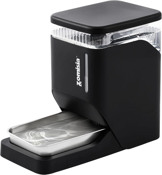 Automatic Cat and Dog Water Dispenser 6L with Stainless Steel Bowl, Gravity Water Bowl for Dogs Cats, 1.6 Gallon Pet Waterer 100% BPA Free, Black