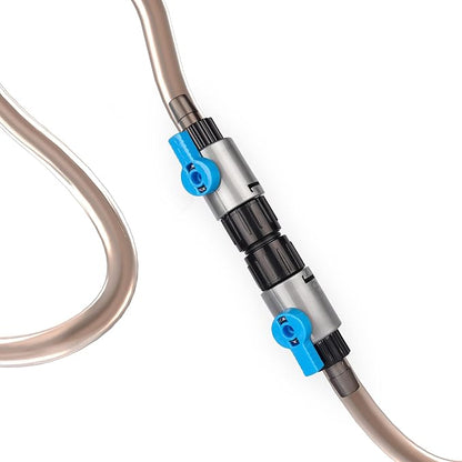 LANDEN Double Tab Connector for Aquarium, Canister Filter Hose Connector, Fish Tank Water Flow Control, Quick Release Valve, (1/2"(12/12mm))