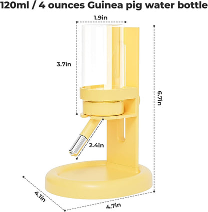 mini&moe Hamster Water Bottle No Drip – 4 oz Guinea Pig Water Bottle for Glass Tank with Adjustable Stand, Leak Proof Small Animal Water Dispenser for Cage for Gerbil Chinchilla Ferret Hedgehog