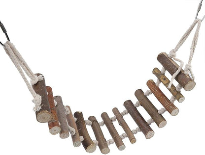 Bird Ladder, Naturals Rope Wooden Ladder Bird Toy Swing Ladder Toy for Parrots Pet Hamster Bird Swing Toy Bird Wood Bridge Parrot Wooden for Parrots Pet Hamster Bird