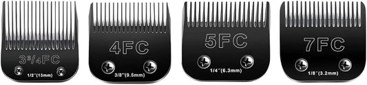 4PCS Dog Grooming Blades Compatible with Andis Dog Clippers Blades,Dog Clipper Blades Compatible with Oster A5,Wahl km10 Dog Clippers,Stainless-Steel Blade Sharp