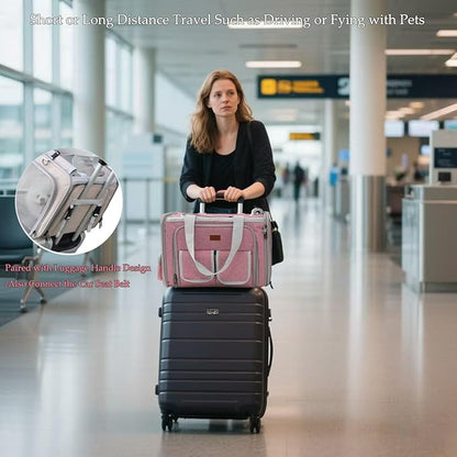 Cat Carriers Soft Pink Small Dogs Carrier Airline Approved,Expandable Pet Bags Softsides Small Dogs Puppy Kitties Rabbit Bunny Carriers Bag Small Animals Travel Outdoor Carry Kennel