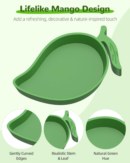 Pawfly 2 Pcs Reptile Water Bowl, Tortoise Water Dish, Food & Water Feeder, Cute Mango Feeding Dish, Tortoise Habitat Accessories for Turtle, Gecko, Bearded Dragon & Lizard, 2 Sizes