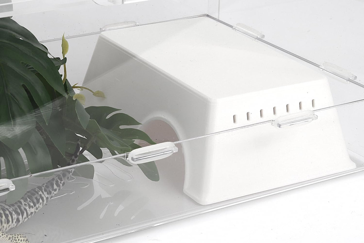 Snake Hide, Leopard Gecko Tank Accessories for Reptile Ball Python Crested Gecko Lizard Bearded Dragon - WhiteHideL