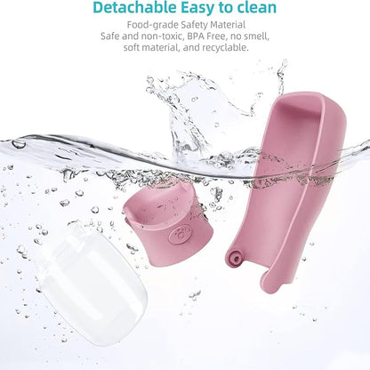 Portable Dog Water Bottle for Walking 19 OZ or 12 OZ Portable Pet Water Bottles for Puppy Small Medium Large Dogs Water Dispenser Pet Water Bowl Dog Accessories (19OZ Blue) (12OZ Pink)