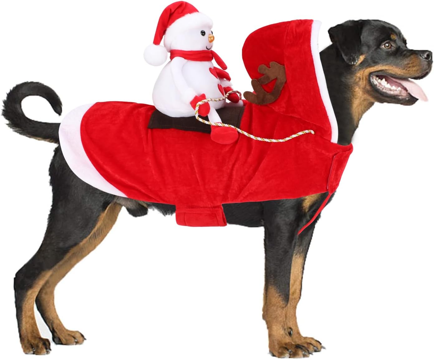 BWOGUE Santa Dog Costume Christmas Pet Clothes Santa Claus Riding Pet Cosplay Costumes Party Dressing up Dogs Cats Outfit for Small Medium Large Dogs Cats