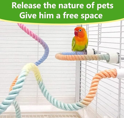 3Pcs Rope Perches for Bird Cages, Rope Perch for Parrots, Cockatiels & Parakeets, Bird Cage Accessories