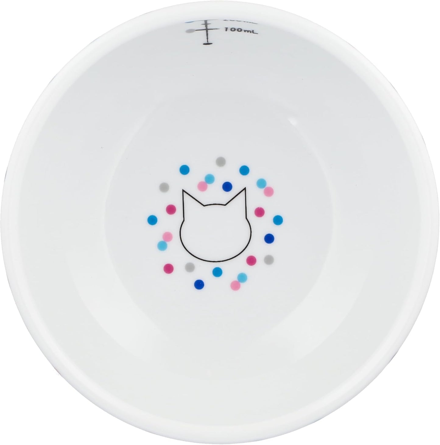 Necoichi Elevated Cat Water Bowl – Ceramic Raised Cat Bowl, Prevents Neck & Whisker Fatigue – Dishwasher & Microwave Safe – Pet Water Bowl for Cats (Colorful Dots, Extra Tall)