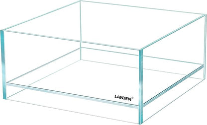 LANDEN Glass Air Aquarium Tank Multi-Scene Landscape Aquarium, 1.6Gallon Rimless Low Iron Shallow Tank,10.63" W×10.63" D×4.72" H (27cmx27cmx12cm) 5mm Thickness