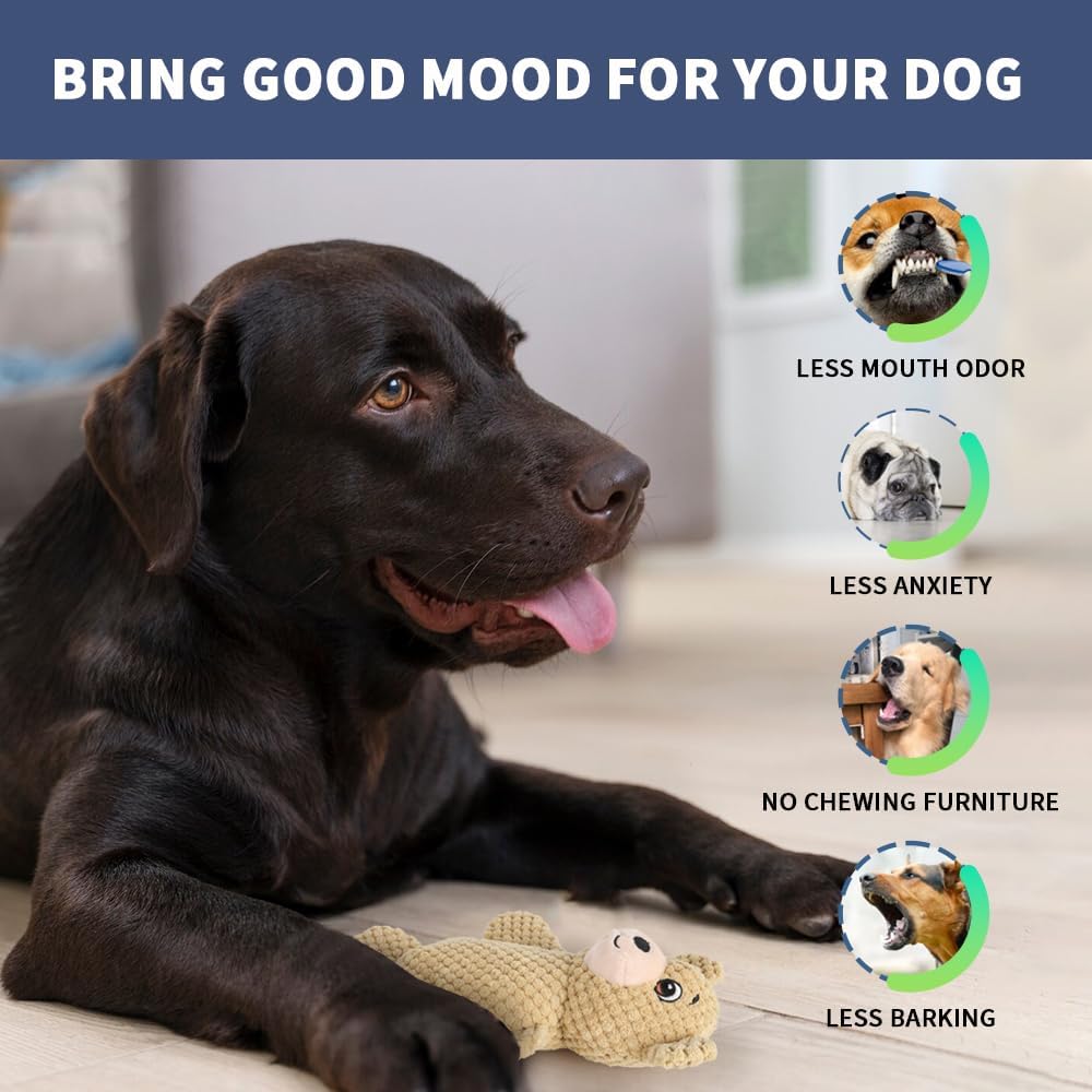 Act boldly 5-Pack Squeaky Dog Toys – Durable Animal-Shaped Plush Chew Toys for Dogs, Handmade Interactive Puppy Toys with Squeaker, Perfect for Reducing Destructive Behavior