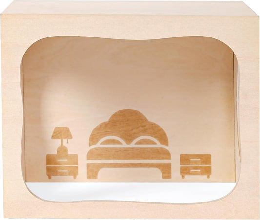 Marchul Hamster Hideout Wooden House Chamber Small Animals Pets Tunnel Exploring Toys for Dwarf Hamsters, Syrian Hamsters, Gerbils, Hedgehogs, Rats, Mice (Bed Room)