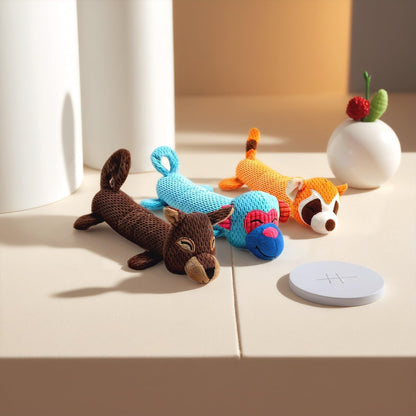 LOS ANDES Dog Squeaky Toys Standing Stick Animal Puppy Toy for Small,Medium Breeds Plush Pet Toys for Daily Companionship, Training Reward Gift