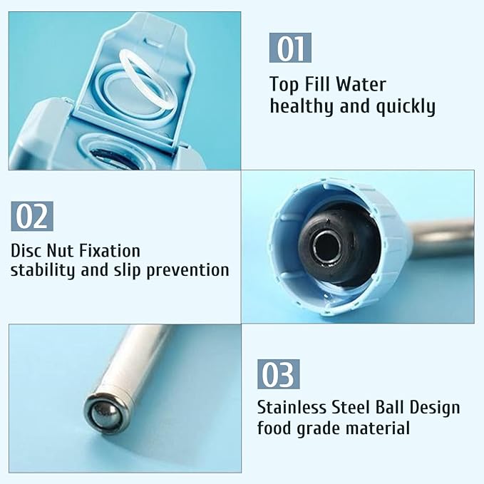 BNOSDM 25 oz Rabbit Water Bottle No Drip for Cage, Top Fill Hanging Water Dispenser for Bunny Crate, Auto Water Feeder for Chinchillas,Squirrels,Guinea Pigs (Pink)