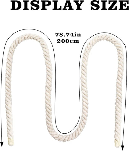 78.7 Inches Cotton Climbing Rope Toy, Lengthen and Bold Bird Ladder Bridge, Swing Toys, Pet Cage Accessories for Parakeets, Cockatiels, Macaw, African Grey Parrot