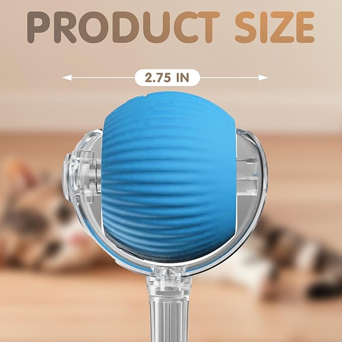 Rocfish Durable Interactive Cat Toys for Indoor Cats, Smart Automatic Cat Chase Ball Toy, Upgraded Speedy Tail Kitten Toy for Bored Indoor Adult Pets (Blue)