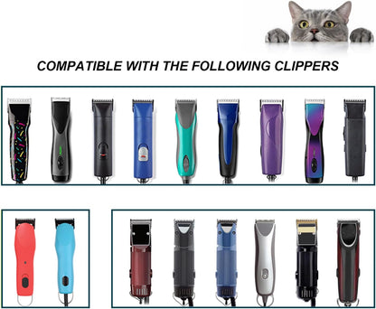 7FC+5FC+4FC Black Detachable Pet Dog Grooming Clipper Stainless Steel Blades Set,Compatible with Andis,Oster A5,Wahl KM10 Series Clippers,3 Pack