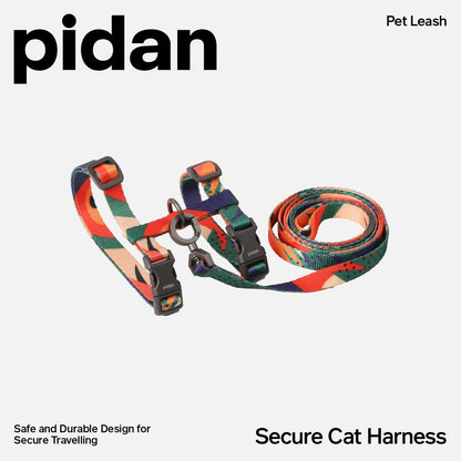 pidan Cat Harness and Leash Set, Cats Escape Proof - Adjustable Kitten Harness for Large Small Cats, Lightweight Soft Walking Travel Petsafe Harness（(Multicolor-M Size）
