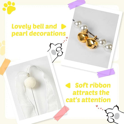 Interactive Cat Toys - 4-in-1 Cat Teaser Wand Toy and Feather Toys Refills for Indoor Cats to Chase and Exercise Design for Large and Small Cats