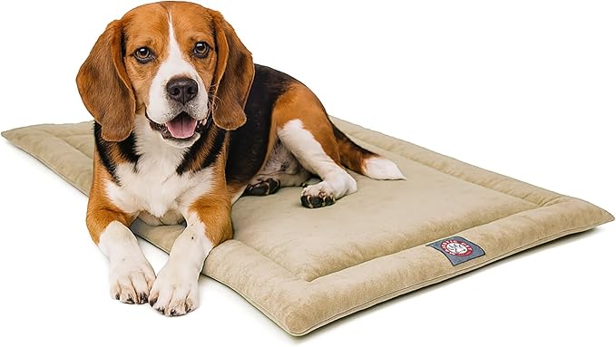Majestic Pet Orthopedic Memory Foam Dog Crate Mat - Plush Pet Bed Pad for Crates & Kennels | USA Crafted | 36"x23" Villa Pearl